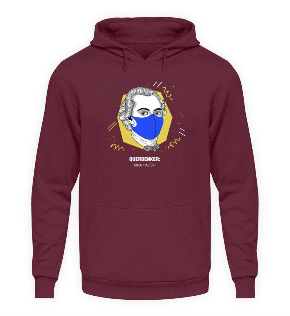 QUERDENKER: MAUL HALTEN HOODIE MÄDELS • IMMANUEL KANT-HARLEKINSHOP