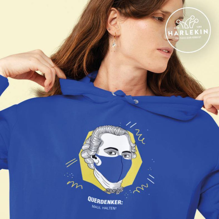 QUERDENKER: MAUL HALTEN HOODIE MÄDELS • IMMANUEL KANT-HARLEKINSHOP