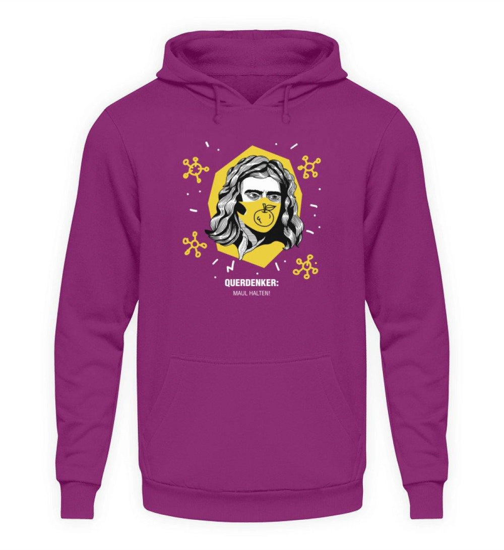 QUERDENKER: MAUL HALTEN HOODIE MÄDELS • ISAAC NEWTON-HARLEKINSHOP