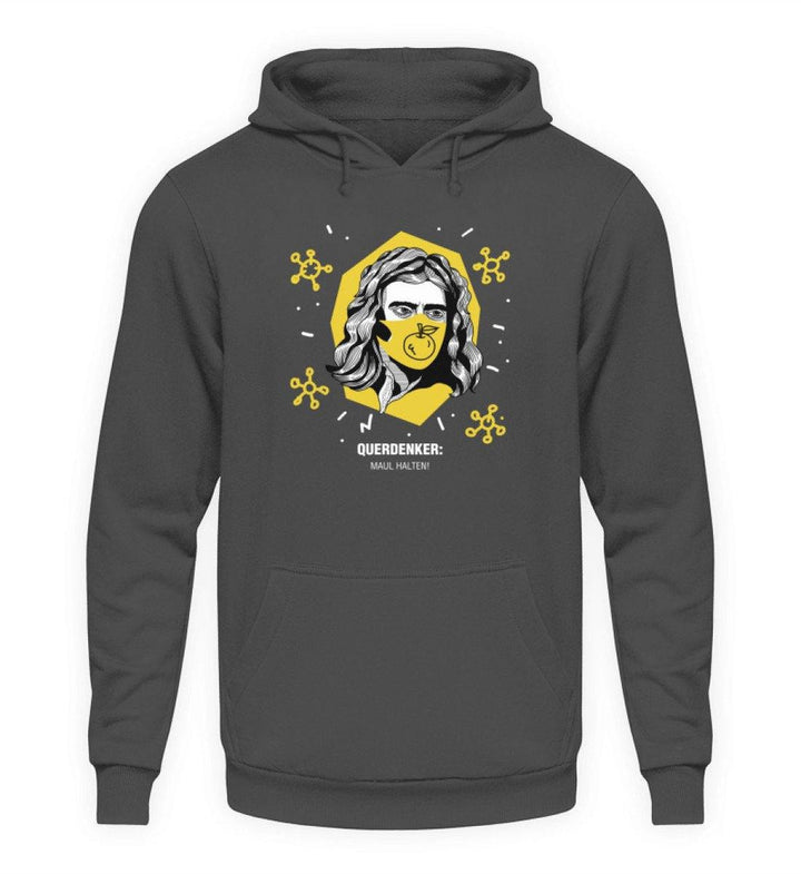 QUERDENKER: MAUL HALTEN HOODIE MÄDELS • ISAAC NEWTON-HARLEKINSHOP