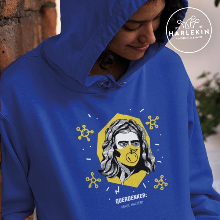 QUERDENKER: MAUL HALTEN HOODIE MÄDELS • ISAAC NEWTON-HARLEKINSHOP