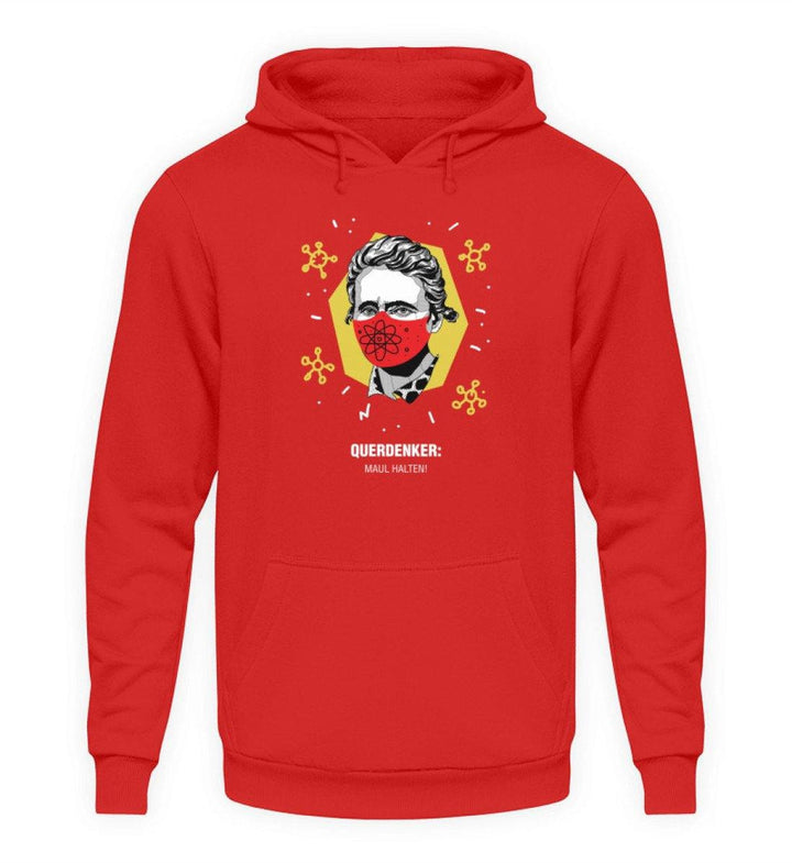 QUERDENKER: MAUL HALTEN HOODIE MÄDELS • MARIE CURIE-HARLEKINSHOP