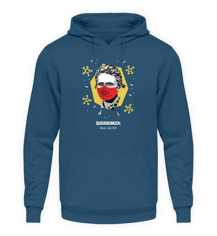 QUERDENKER: MAUL HALTEN HOODIE MÄDELS • MARIE CURIE-HARLEKINSHOP