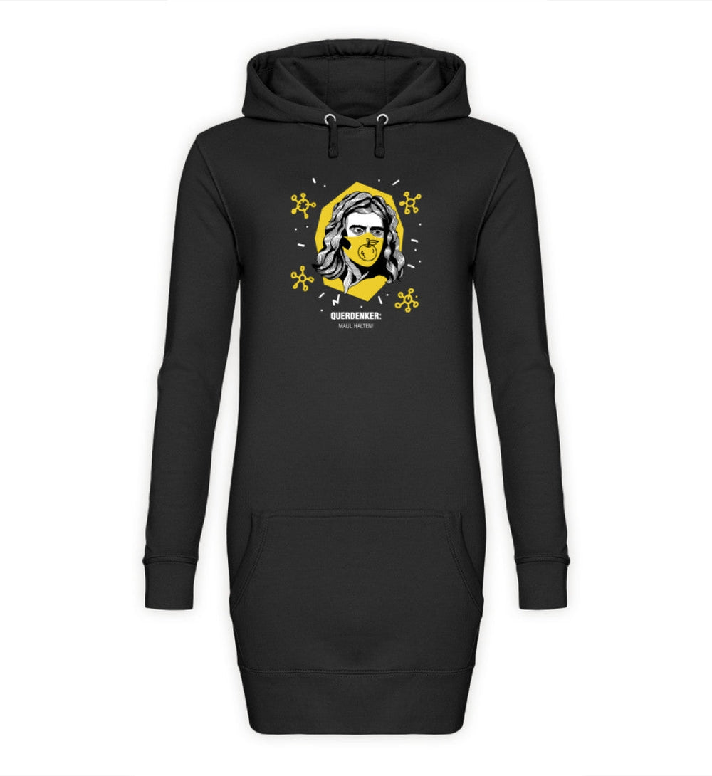 QUERDENKER: MAUL HALTEN HOODIEKLEID MÄDELS • ISAAC NEWTON-HARLEKINSHOP
