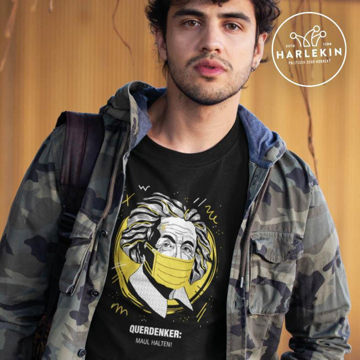 QUERDENKER: MAUL HALTEN ORGANIC SHIRT BUBEN • EINSTEIN-HARLEKINSHOP