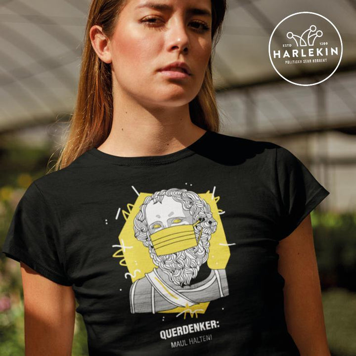 QUERDENKER: MAUL HALTEN ORGANIC SHIRT MÄDELS • ARCHIMEDES-HARLEKINSHOP