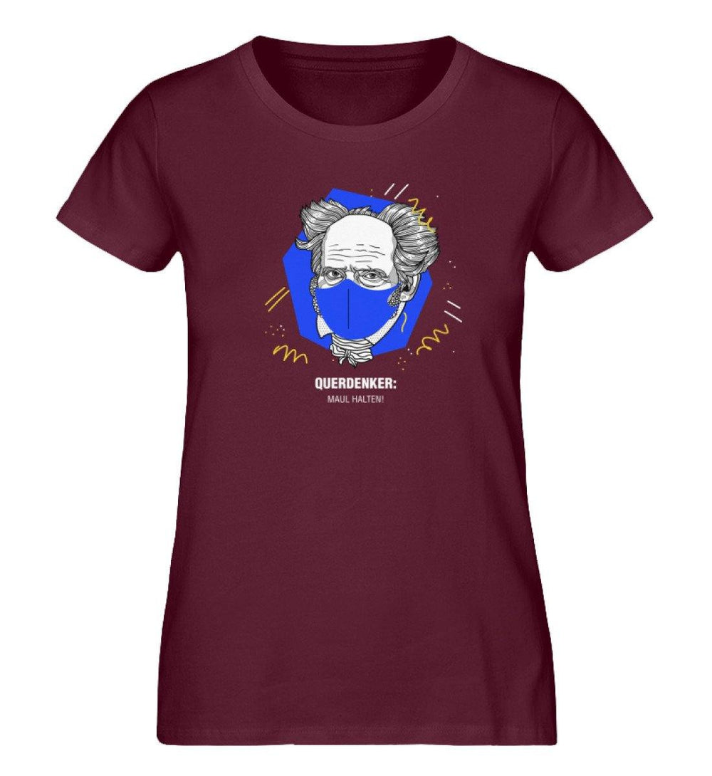 QUERDENKER: MAUL HALTEN ORGANIC SHIRT MÄDELS • ARTHUR SCHOPENHAUER-HARLEKINSHOP