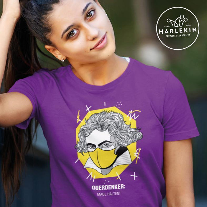 QUERDENKER: MAUL HALTEN ORGANIC SHIRT MÄDELS • BEETHOVEN-HARLEKINSHOP