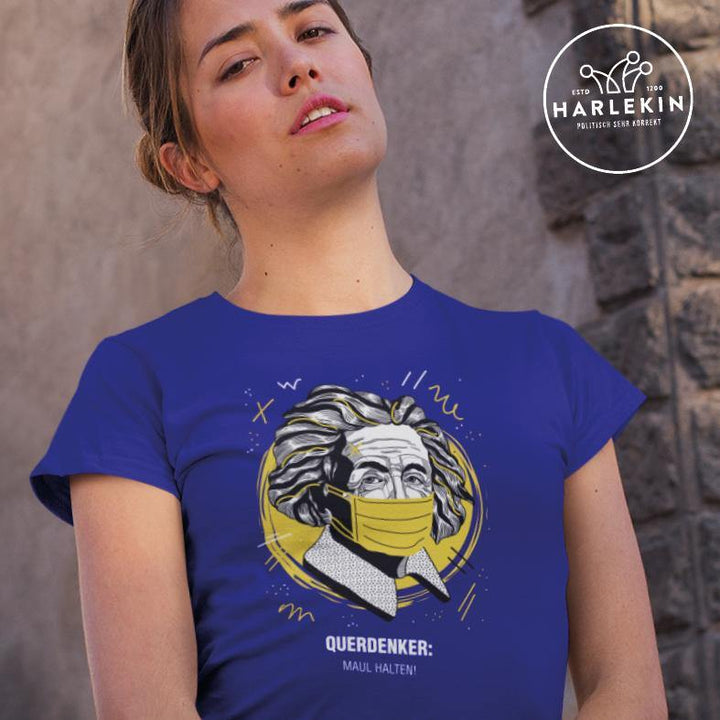 QUERDENKER: MAUL HALTEN ORGANIC SHIRT MÄDELS • EINSTEIN-HARLEKINSHOP