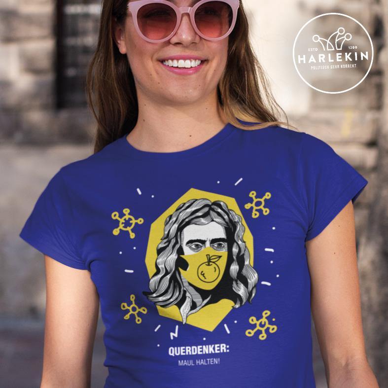 QUERDENKER: MAUL HALTEN ORGANIC SHIRT MÄDELS • ISAAC NEWTON-HARLEKINSHOP