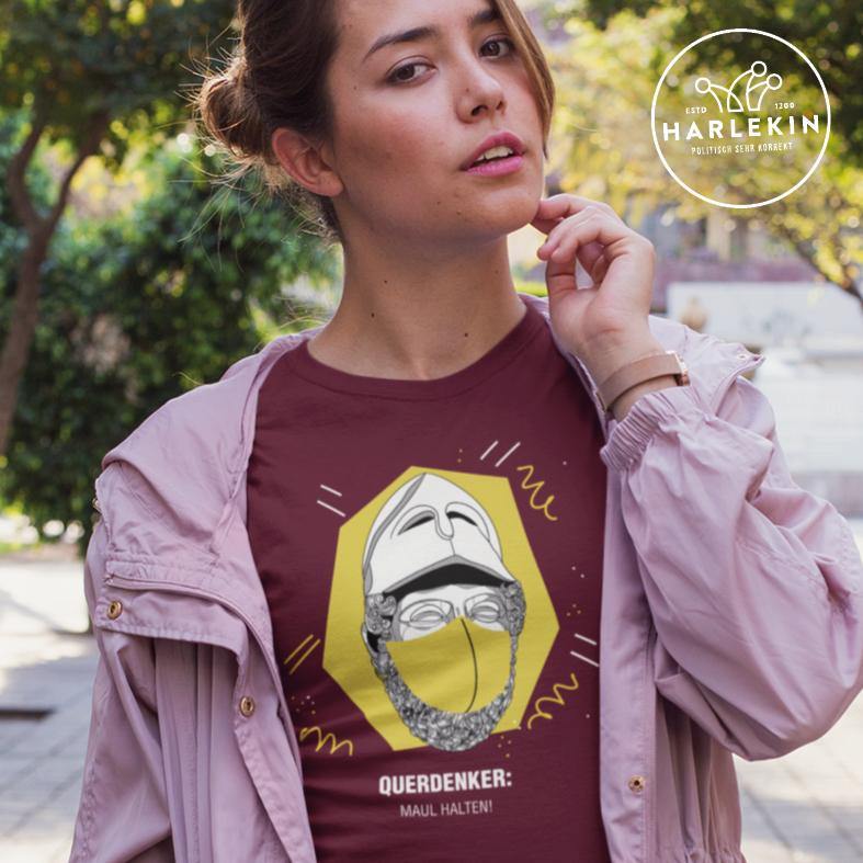 QUERDENKER: MAUL HALTEN ORGANIC SHIRT MÄDELS • PERIKLES-HARLEKINSHOP