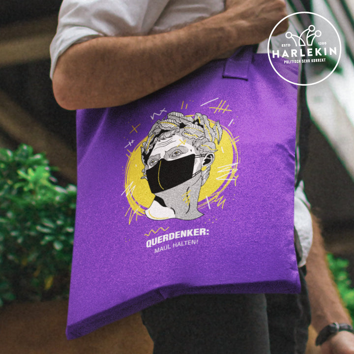 QUERDENKER: MAUL HALTEN STOFFTASCHE • JULIUS CÄSAR-HARLEKINSHOP