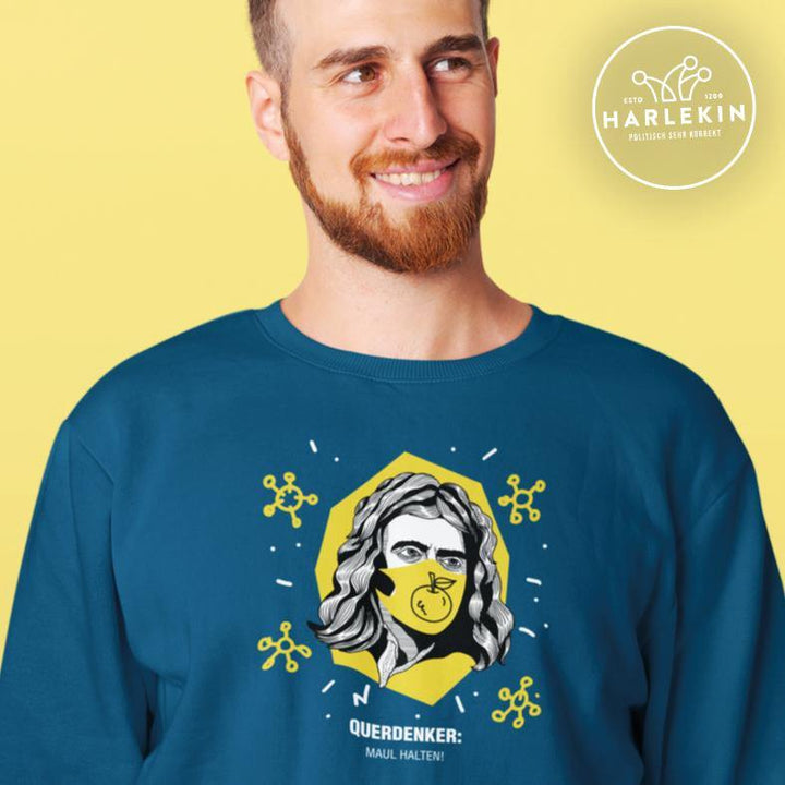 QUERDENKER: MAUL HALTEN SWEATER BUBEN • ISAAC NEWTON-HARLEKINSHOP