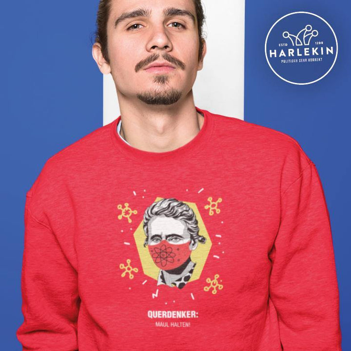 QUERDENKER: MAUL HALTEN SWEATER BUBEN • MARIE CURIE-HARLEKINSHOP