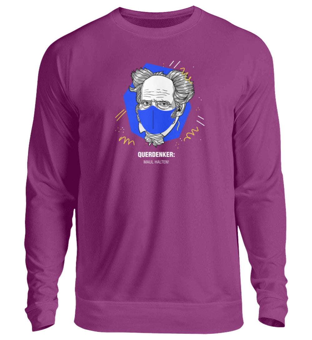 QUERDENKER: MAUL HALTEN SWEATER MÄDELS • ARTHUR SCHOPENHAUER-HARLEKINSHOP