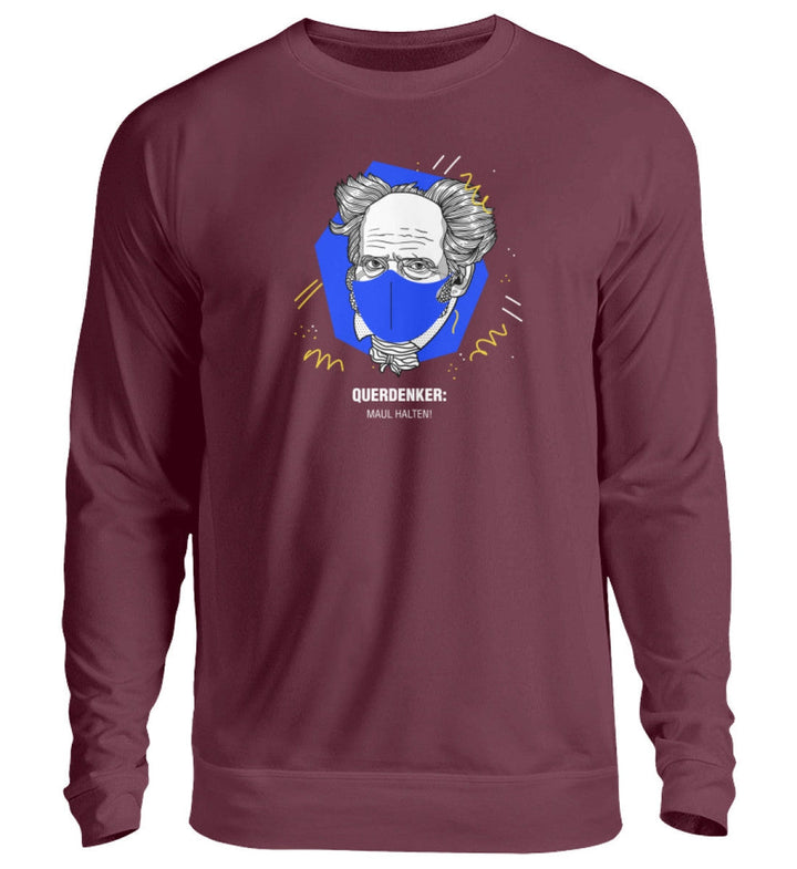 QUERDENKER: MAUL HALTEN SWEATER MÄDELS • ARTHUR SCHOPENHAUER-HARLEKINSHOP