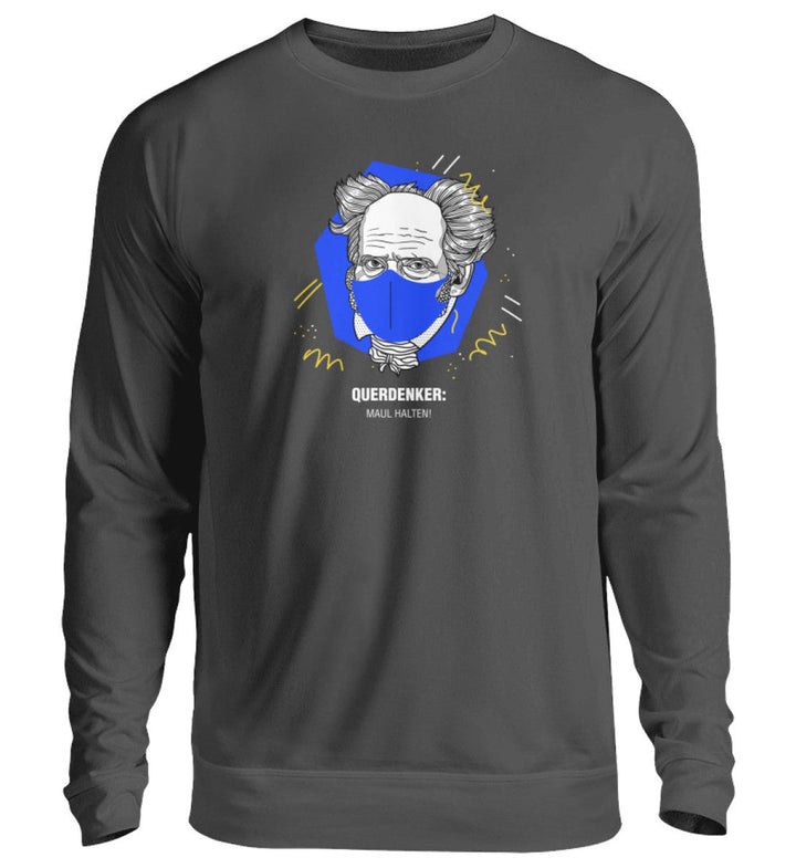 QUERDENKER: MAUL HALTEN SWEATER MÄDELS • ARTHUR SCHOPENHAUER-HARLEKINSHOP