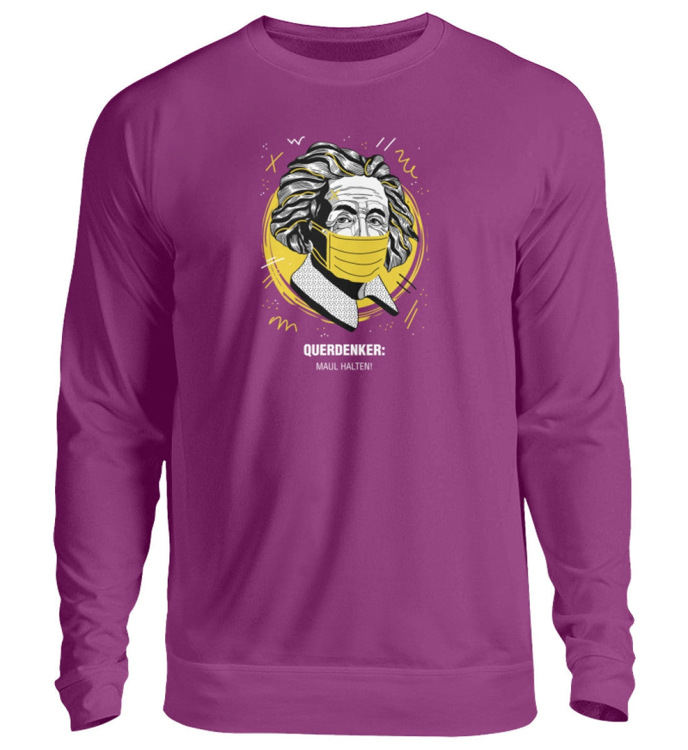 QUERDENKER: MAUL HALTEN SWEATER MÄDELS • EINSTEIN-HARLEKINSHOP