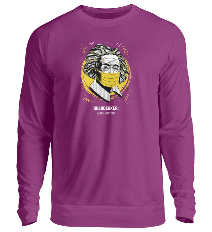 QUERDENKER: MAUL HALTEN SWEATER MÄDELS • EINSTEIN-HARLEKINSHOP