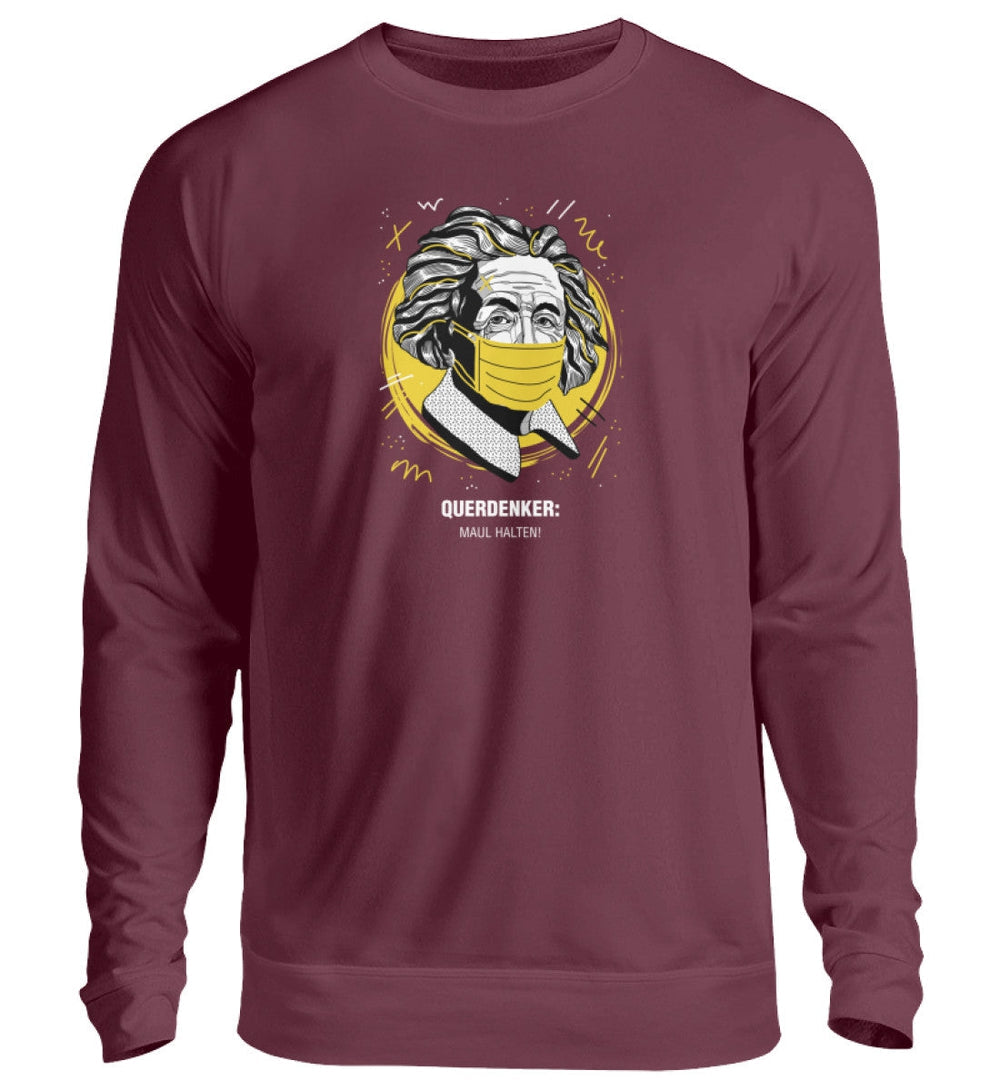 QUERDENKER: MAUL HALTEN SWEATER MÄDELS • EINSTEIN-HARLEKINSHOP