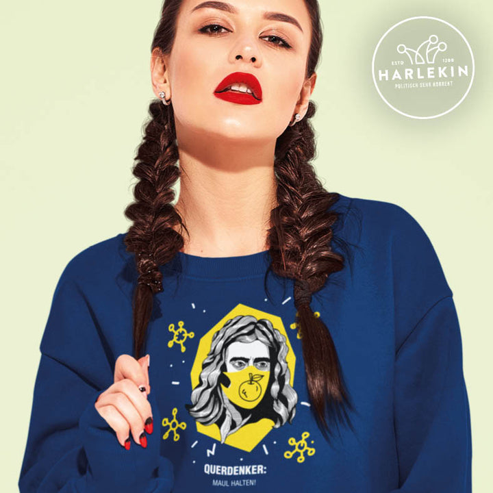 QUERDENKER: MAUL HALTEN SWEATER MÄDELS • ISAAC NEWTON-HARLEKINSHOP