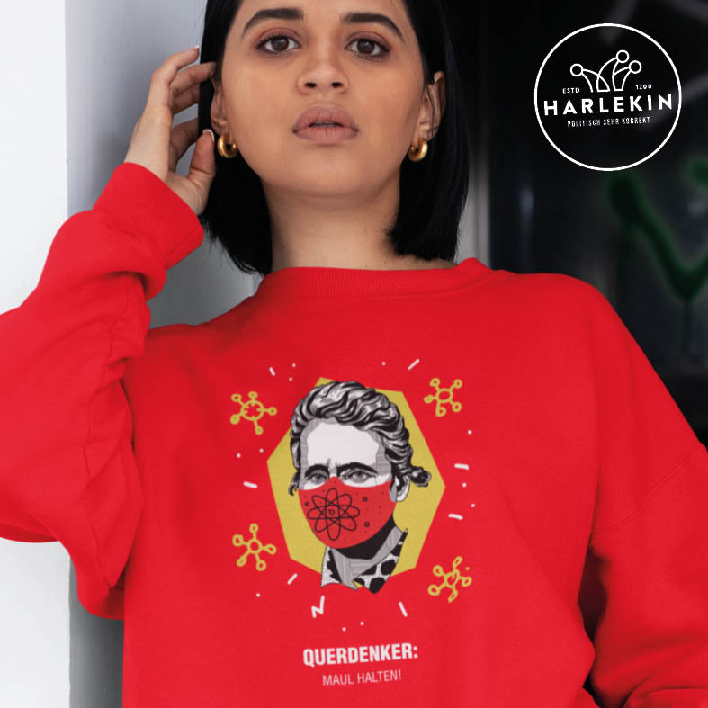 QUERDENKER: MAUL HALTEN SWEATER MÄDELS • MARIE CURIE-HARLEKINSHOP