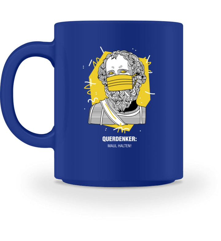 QUERDENKER: MAUL HALTEN TASSE • ARCHIMEDES-HARLEKINSHOP