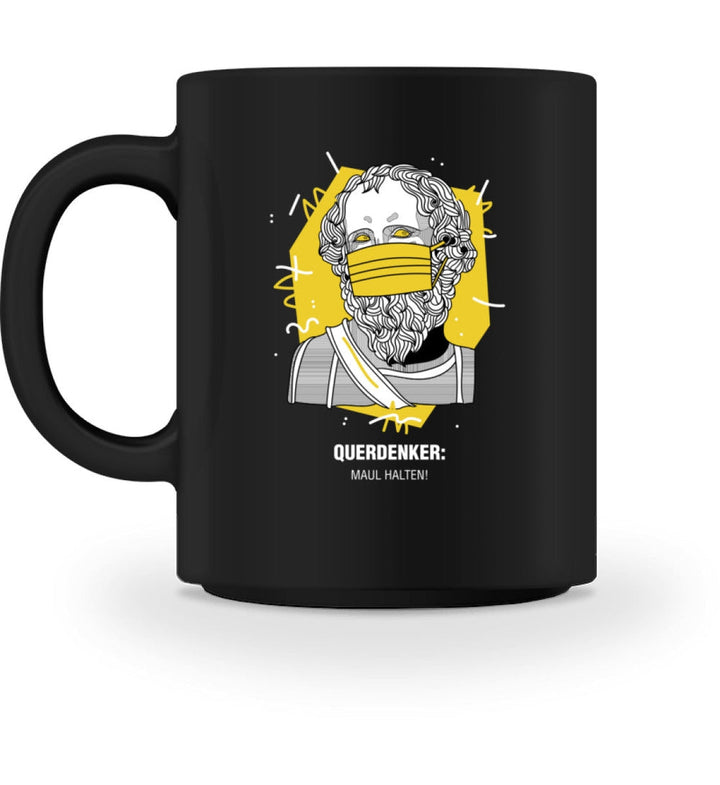QUERDENKER: MAUL HALTEN TASSE • ARCHIMEDES-HARLEKINSHOP