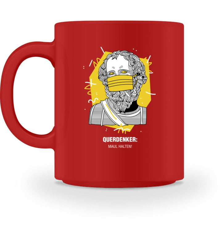 QUERDENKER: MAUL HALTEN TASSE • ARCHIMEDES-HARLEKINSHOP
