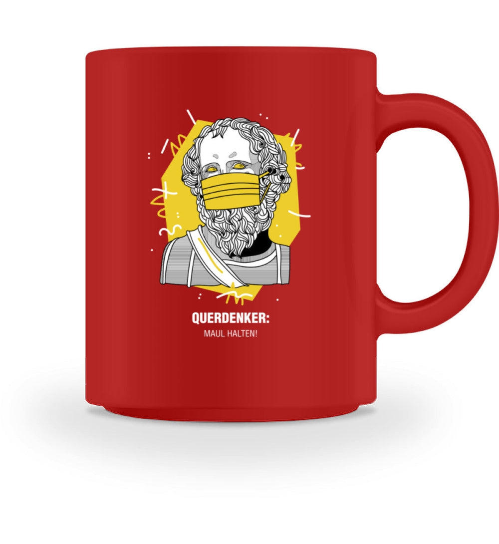 QUERDENKER: MAUL HALTEN TASSE • ARCHIMEDES-HARLEKINSHOP