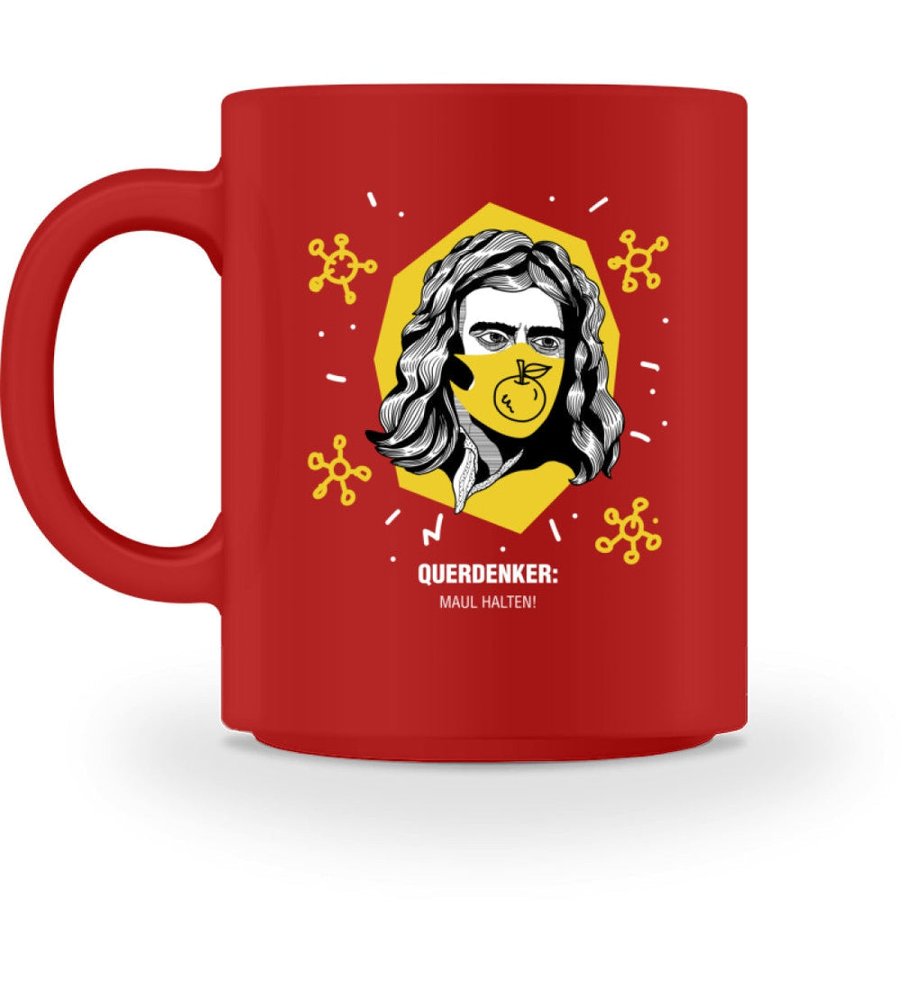 QUERDENKER: MAUL HALTEN TASSE • ISAAC NEWTON-HARLEKINSHOP