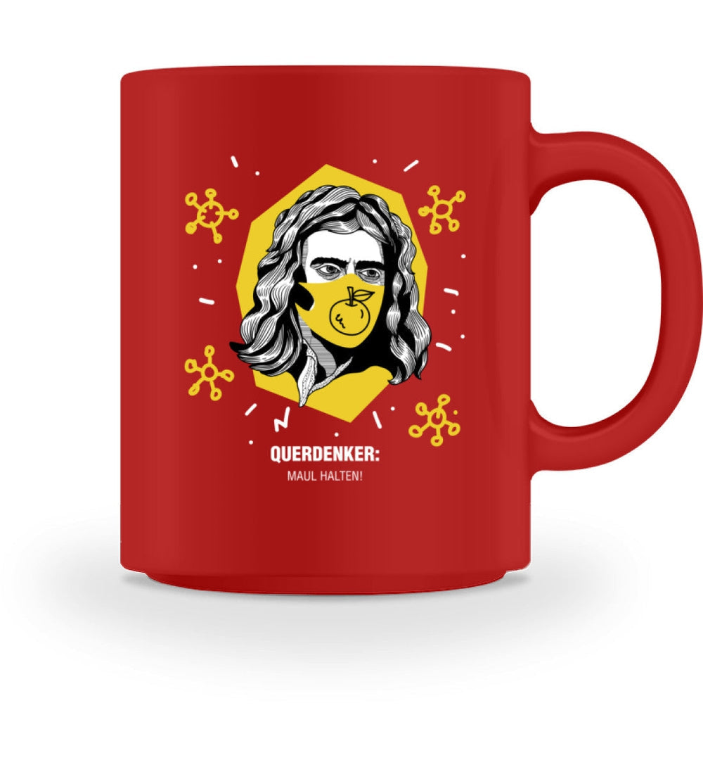 QUERDENKER: MAUL HALTEN TASSE • ISAAC NEWTON-HARLEKINSHOP