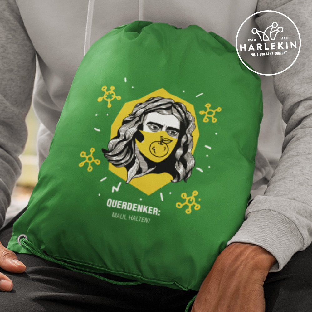QUERDENKER: MAUL HALTEN TURNBEUTEL • ISAAC NEWTON-HARLEKINSHOP