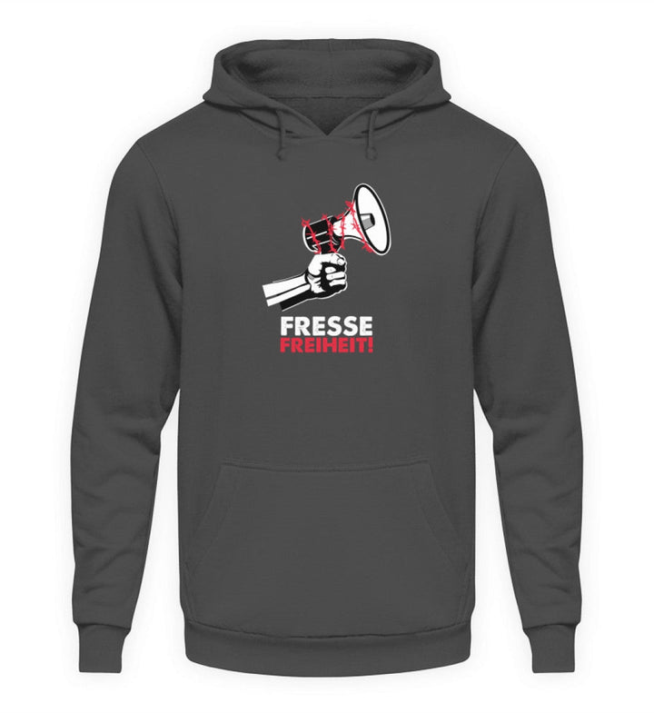 QUERLEUGNER HOODIE MÄDELS • FRESSEFREIHEIT / MEGAPHON-HARLEKINSHOP