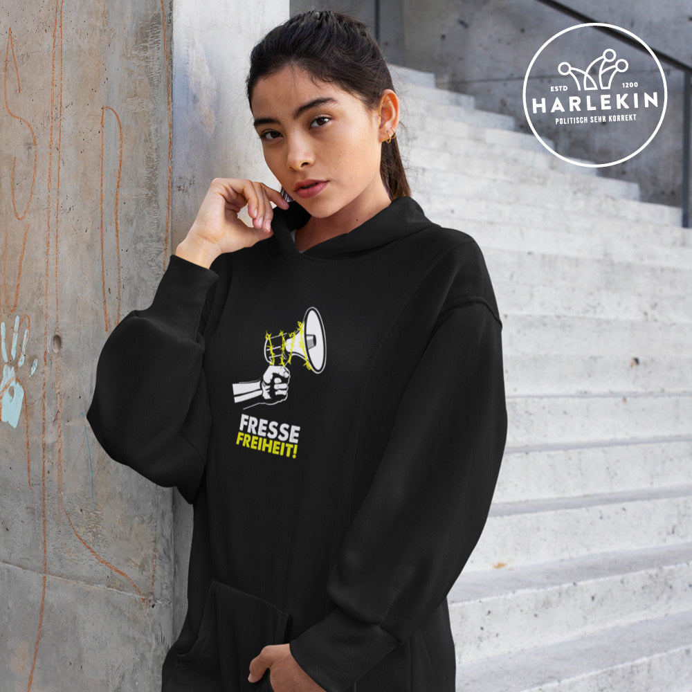 QUERLEUGNER HOODIEKLEID MÄDELS • FRESSEFREIHEIT / MEGAPHON-HARLEKINSHOP