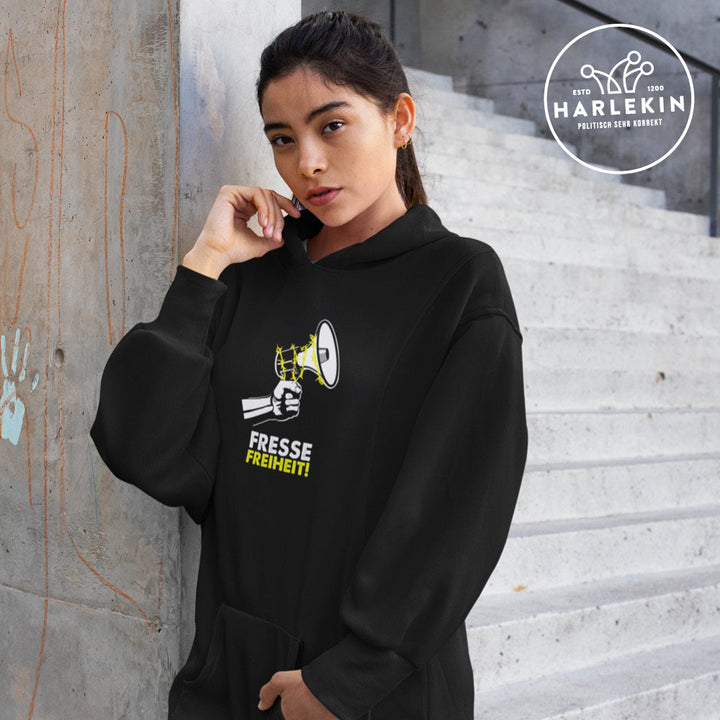 QUERLEUGNER HOODIEKLEID MÄDELS • FRESSEFREIHEIT / MEGAPHON-HARLEKINSHOP