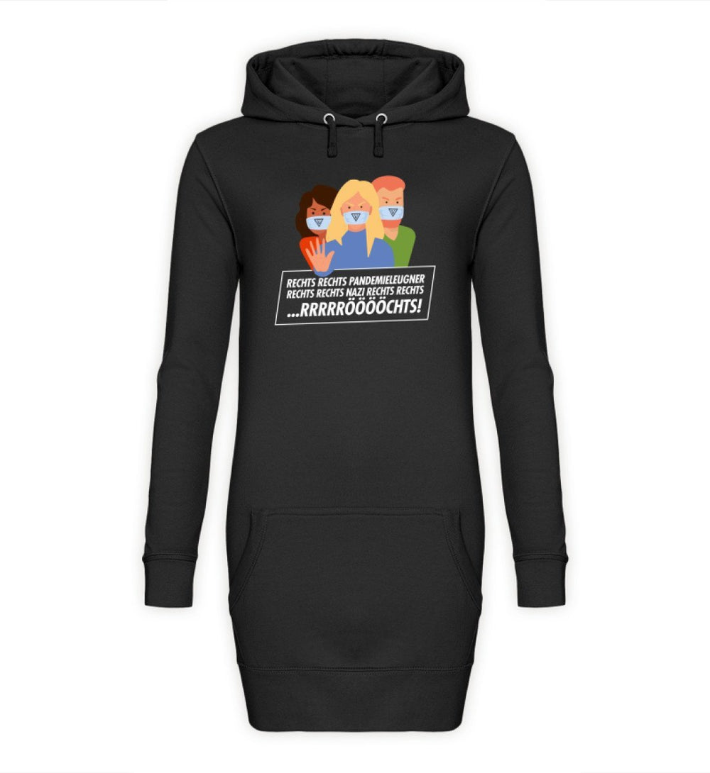 QUERLEUGNER HOODIEKLEID MÄDELS • RECHTS RECHTS PANDEMIELEUGNER-HARLEKINSHOP