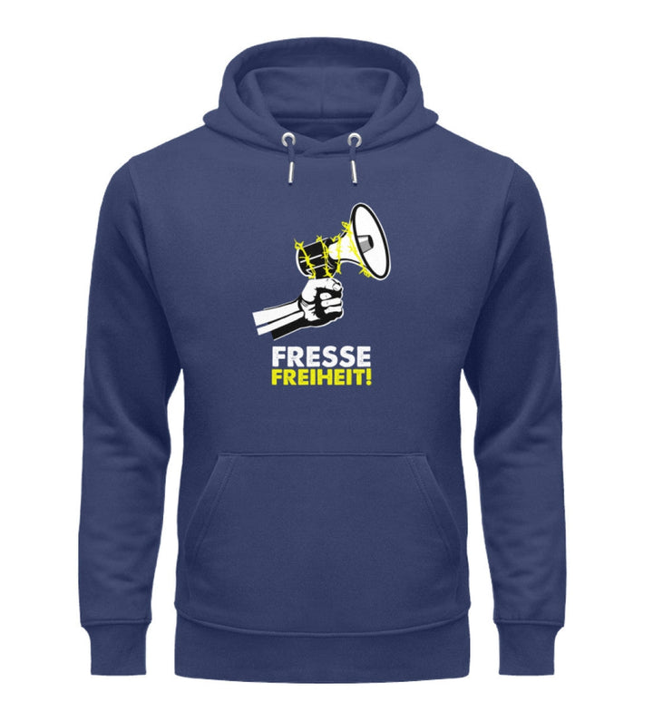 QUERLEUGNER ORGANIC HOODIE MÄDELS • FRESSEFREIHEIT / MEGAPHON-HARLEKINSHOP