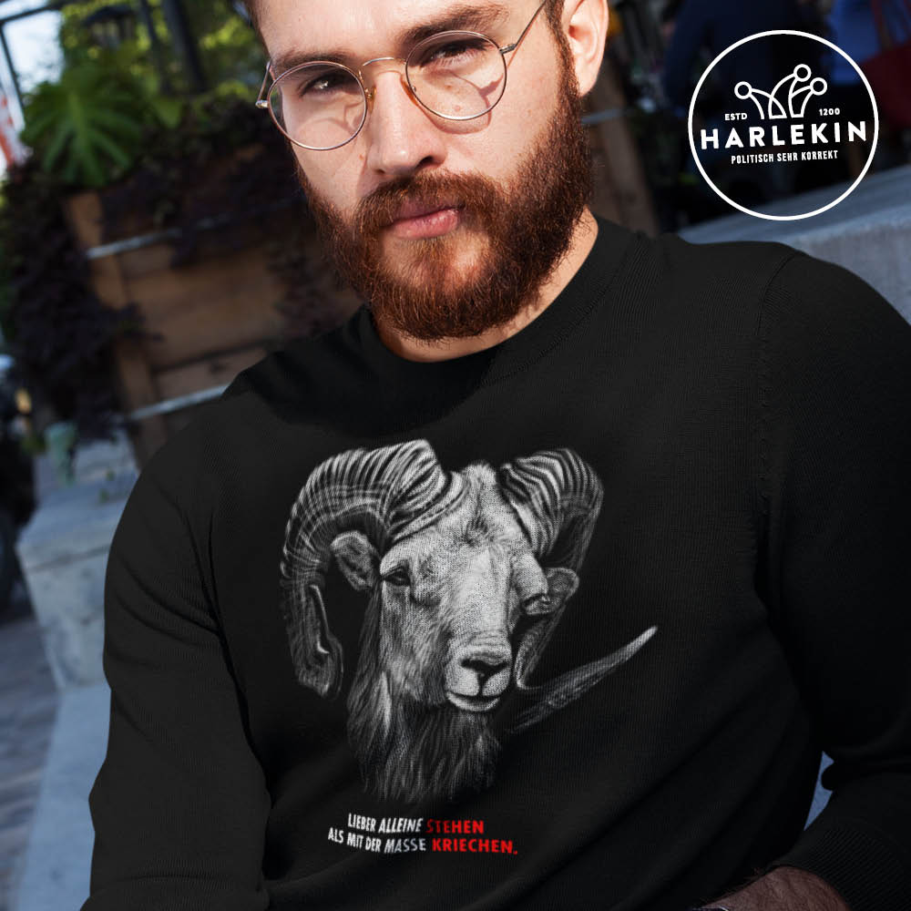QUERLEUGNER ORGANIC SWEATER BUBEN • LIEBER ALLEINE STEHEN ALS MIT DER MASSE KRIECHEN-HARLEKINSHOP