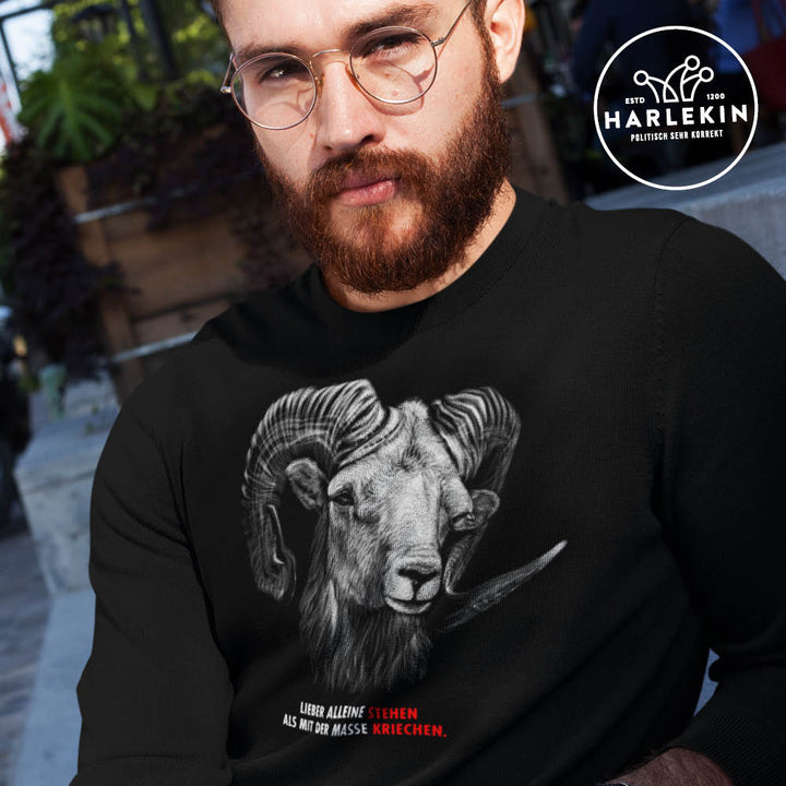 QUERLEUGNER ORGANIC SWEATER BUBEN • LIEBER ALLEINE STEHEN ALS MIT DER MASSE KRIECHEN-HARLEKINSHOP