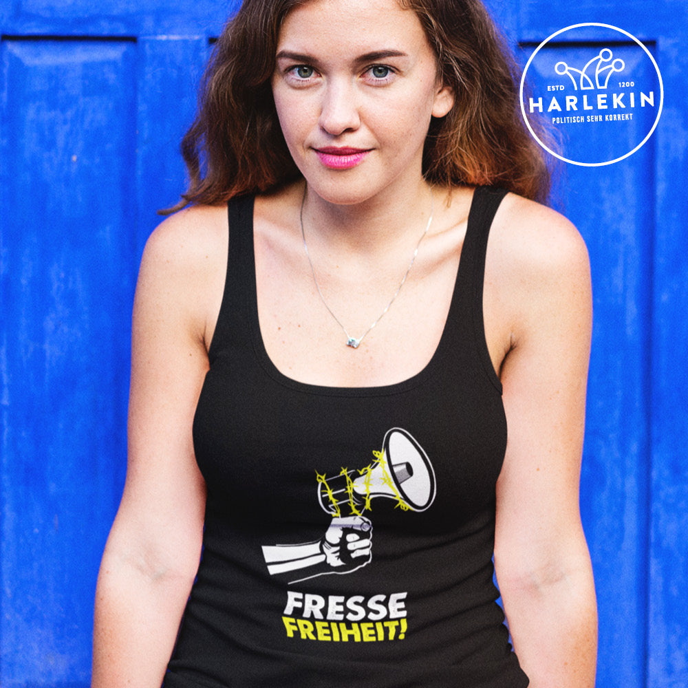 QUERLEUGNER ORGANIC TANK TOP MÄDELS • FRESSEFREIHEIT / MEGAPHON-HARLEKINSHOP