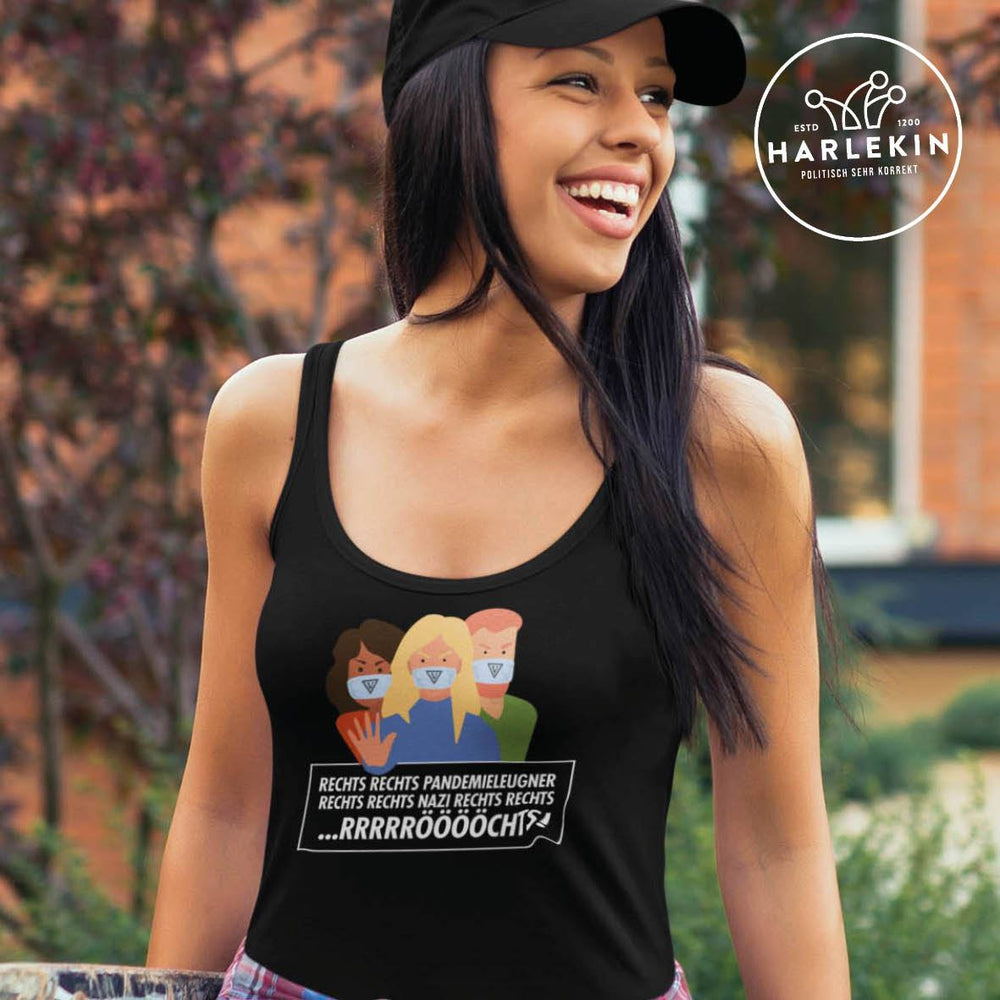 QUERLEUGNER ORGANIC TANK TOP MÄDELS • RECHTS RECHTS PANDEMIELEUGNER-HARLEKINSHOP