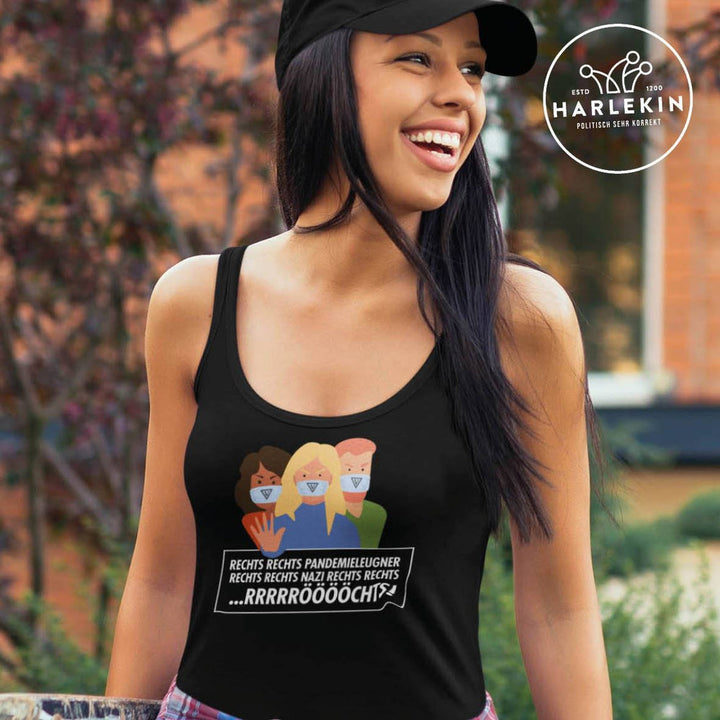 QUERLEUGNER ORGANIC TANK TOP MÄDELS • RECHTS RECHTS PANDEMIELEUGNER-HARLEKINSHOP