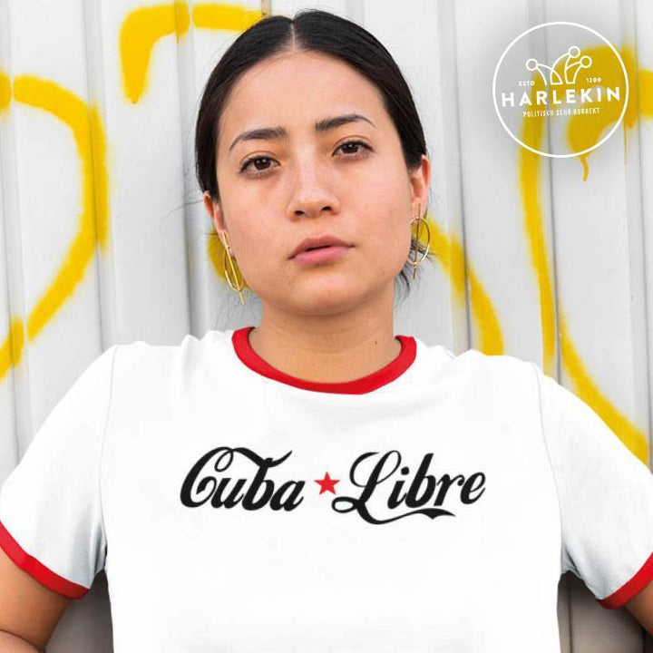 RETRO RINGER ORGANIC SHIRT MÄDELS • CUBA LIBRE - HELL-HARLEKINSHOP