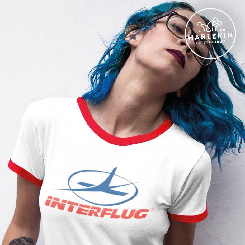 RETRO RINGER ORGANIC SHIRT MÄDELS • DDR INTERFLUG-HARLEKINSHOP