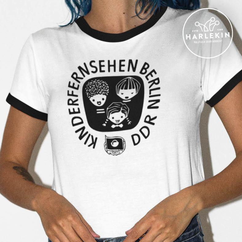 RETRO RINGER ORGANIC SHIRT MÄDELS • DDR KINDERFERNSEHEN-HARLEKINSHOP
