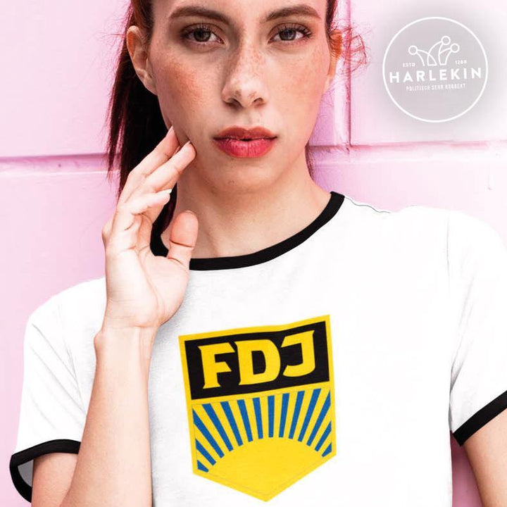 RETRO RINGER ORGANIC SHIRT MÄDELS • FDJ - FARBIG-HARLEKINSHOP