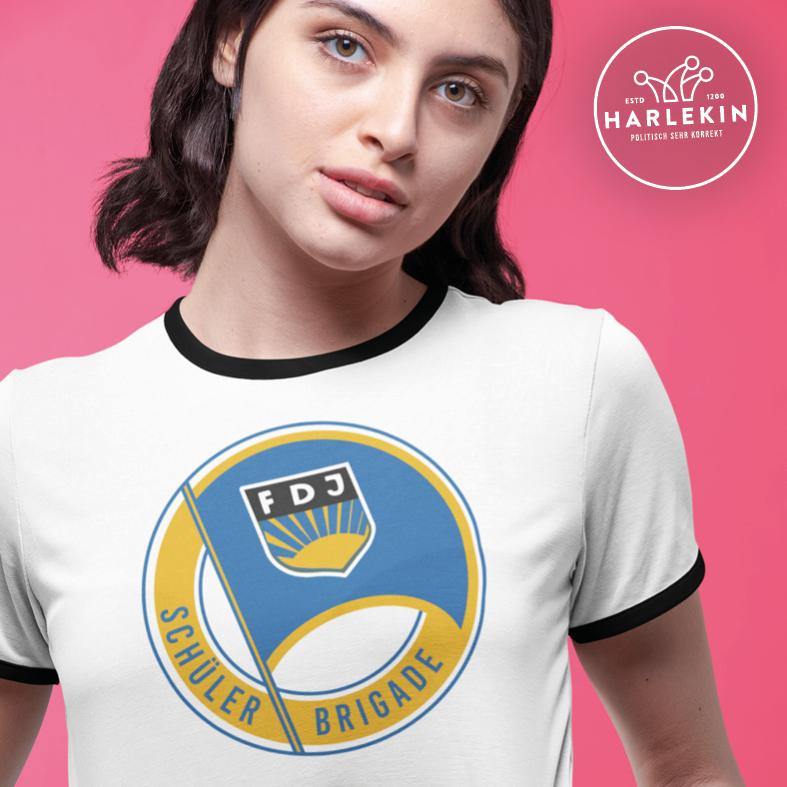 RETRO RINGER ORGANIC SHIRT MÄDELS • FDJ SCHÜLERBRIGADE-HARLEKINSHOP