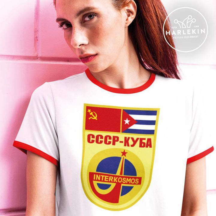 RETRO RINGER ORGANIC SHIRT MÄDELS • INTERKOSMOS CCCP KUBA-HARLEKINSHOP