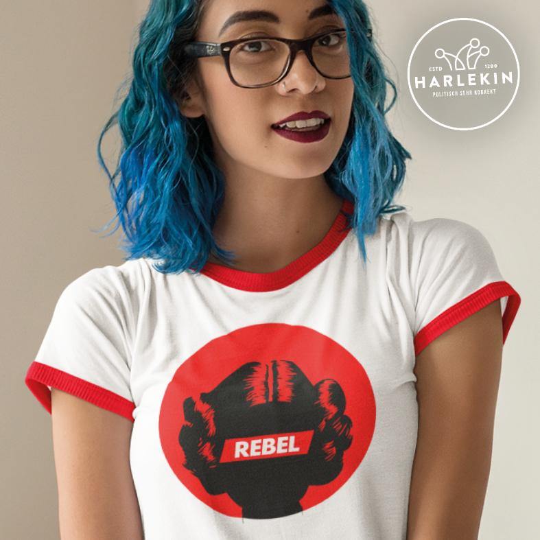 RETRO RINGER ORGANIC SHIRT MÄDELS • REBEL GIRL-HARLEKINSHOP